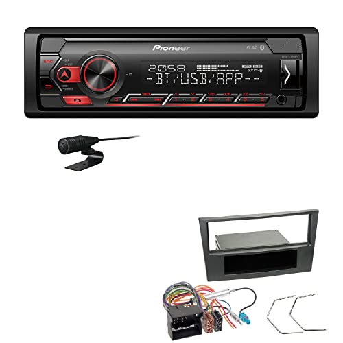 Pioneer MVH-S320BT 1-DIN Bluetooth Autoradio USB FLAC Spotify mit Einbauset passend für Opel Astra H 2004-2010 Charcoal-metallic von EHO