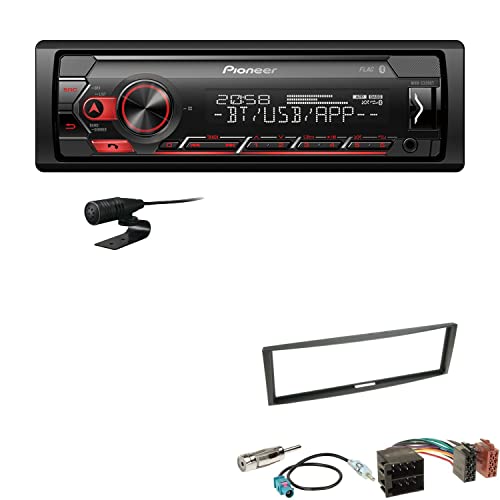 Pioneer MVH-S320BT 1-DIN Bluetooth Autoradio USB FLAC Spotify mit Einbauset passend für Renault Clio III 2005-2012 schwarz von EHO