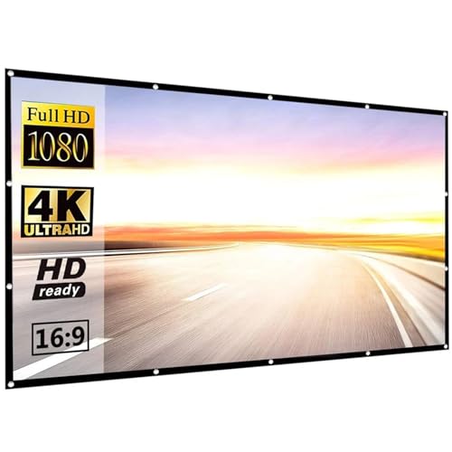 EHYSYN Motor-Leinwand 60-150 Zoll einfache Faltbare Projektionswand 100 Zoll Vorhang 16:9 Outdoor HD 2K 4K Projektor Leinwand Vorhang Rollo-Leinwand(60 inch) von EHYSYN