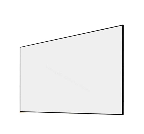 EHYSYN Motor-Leinwand Akustisch transparenter Stoff mit akustischer, gewebter, weißer Projektionswand, Fester Rahmen mit Beflockung aus Aluminiumlegierung Rollo-Leinwand(80 inch) von EHYSYN