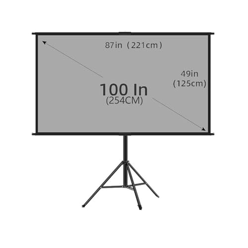 EHYSYN Motor-Leinwand Projektor Leinwand Mit Ständer Metall Grau Anti-Licht 60 84 100 120 Zoll Für Heimkino Outdoor Halterung Projektion Bildschirm Rollo-Leinwand(100 inch) von EHYSYN