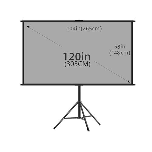 EHYSYN Motor-Leinwand Projektor Leinwand Mit Ständer Metall Grau Anti-Licht 60 84 100 120 Zoll Für Heimkino Outdoor Halterung Projektion Bildschirm Rollo-Leinwand(120 inch) von EHYSYN