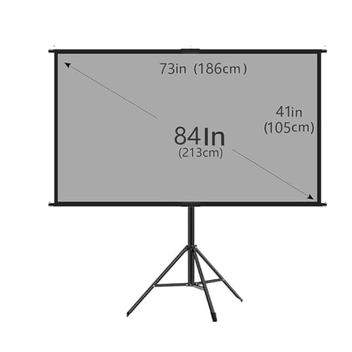 EHYSYN Motor-Leinwand Projektor Leinwand Mit Ständer Metall Grau Anti-Licht 60 84 100 120 Zoll Für Heimkino Outdoor Halterung Projektion Bildschirm Rollo-Leinwand(84 inch) von EHYSYN