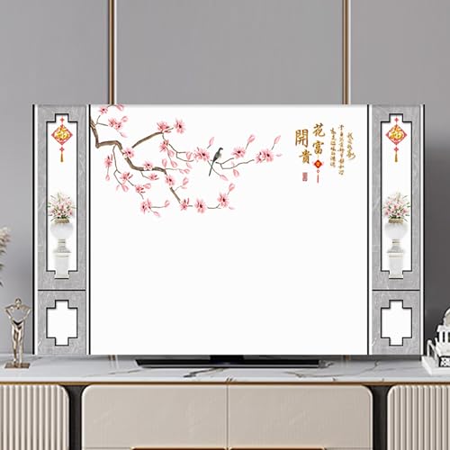 EHYXTEGX 81,3 cm - 203,2 cm (32 - 80 Zoll) TV-Abdeckungen, staubdichte Abdeckung, Polyestergewebe, bedruckt, staubdicht, Malmuster, TV-Abdeckung (Farbe 3,124,5–132,1 cm) von EHYXTEGX