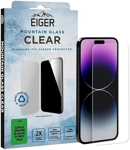 EIGER Mountain Glass Displayschutzfolie Geeignet für iPhone 15 Plus/15 Pro Max | 9H Tempered Glass | Case Friendly | Ultra Dünn | Glasscheibe EIGER Mountain Glass Displayschutzfolie Geeignet für iPhone 15 Plus/15 Pro Max | 9H Tempered Glass | Case Friendly | Ultra Dünn | Glasscheibe von EIGER