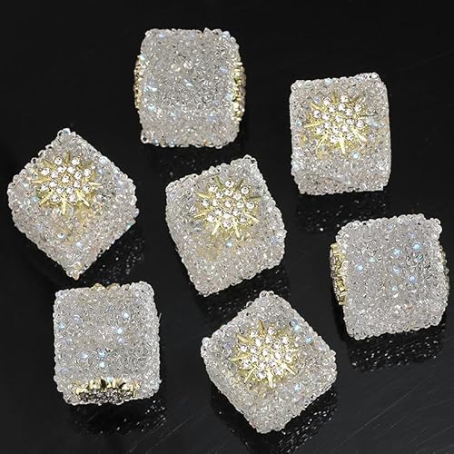 EILJSF 5 Stück 22 mm quadratische Strass-Perlen Diamant-Perlen Discokugel-Perlen Charms-Anhänger für Mädchen und Frauen DIY-Halskettenschmuckherstellung von EILJSF