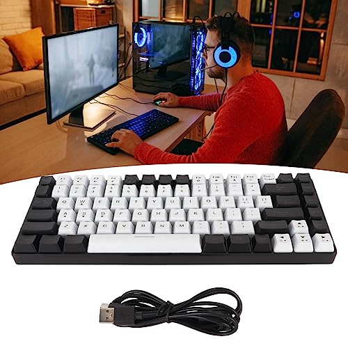 EIMSOAH Gaming-Tastatur mit 80% Ergonomischem Layout, Mechanisches Tastaturgefühl, Mechanische Gaming-Tastatur, Weitgehend Kompatibel mit RGB-Hintergrundbeleuchtung für PC-Gamer (Weiß) von EIMSOAH