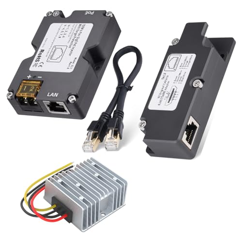 PoE-Injektor-Ethernet-Adapter, DC-Aufwärtswandler, Power Over Ethernet DC 12 Bis 48 V für V2-Satellitennetzwerk-Kit, Ideal für Router, Desktops und Laptops von EIMSOAH