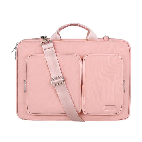 EIOLWJIEO Verschleißfeste und langlebige Laptop Aktentasche, große Kapazität, wasserdichte und stoßfeste, stoßfeste Laptop Tasche aus Polyester, Rosa, 14.1/15.4 Zoll von EIOLWJIEO