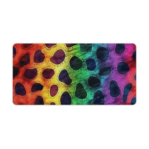 EJFICAHG Untersetzer Regenbogen Leopard Skin Print Mauspad Rutsch-Gummi-Basis Mauspad Desktop Mauspad von EJFICAHG