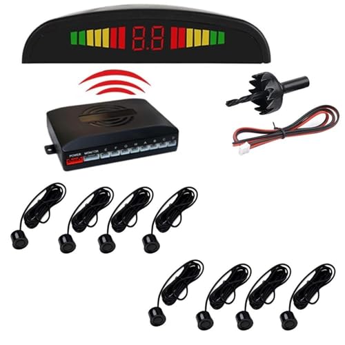 Einparkhilfe Auto Parktronic Parkplatz Sensor 8 Sensoren Reverse Backup Parkplatz Radar-Monitor Detektor Hintergrundbeleuchtung RüCkfahrwarner Sensoren von EKEGUY