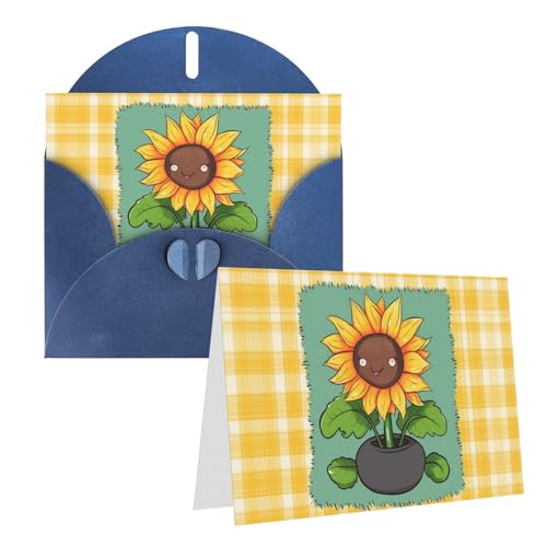 EKYOSHCZ Hello Sunshine and Sunflowers Greeting Cards with Envelopes Blank Birthday Card Mother's Day Card Christmas Halloween Wedding Blank Note Cards All Occasion Greeting Cards Thank You Cards von EKYOSHCZ