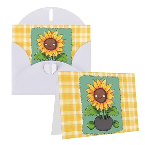 EKYOSHCZ Hello Sunshine and Sunflowers Greeting Cards with Envelopes Blank Birthday Card Mother's Day Card Christmas Halloween Wedding Blank Note Cards All Occasion Greeting Cards Thank You Cards von EKYOSHCZ