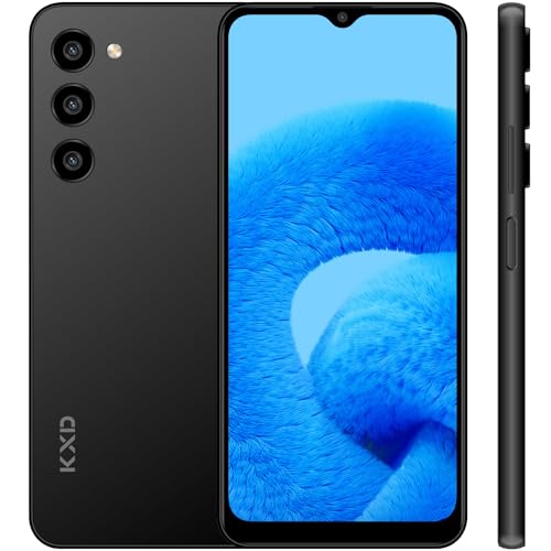 KXD A09 Smartphone Ohne Vertrag 8GB RAM 128GB ROM 256GB Expand 6,6'' HD Display Android 12 Handy Günstig 13MP Panorama Kamera 4000mAh mit Fingerprint 4G Dual SIM/Octa Core/Face ID/GPS/Type C-Schwarz von EL