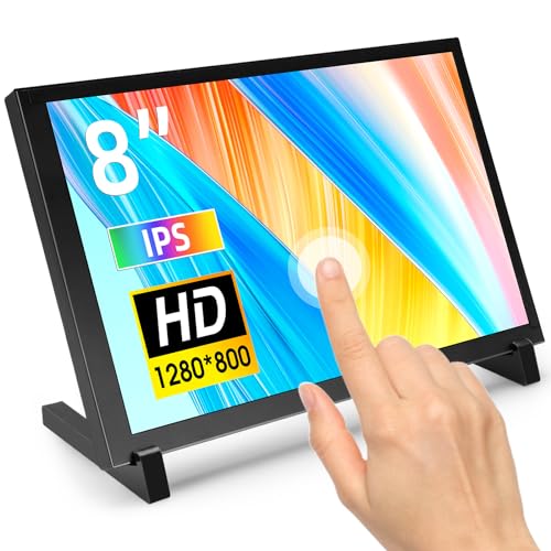 ELECROW Für Raspberry Pi Display, Mini Monitor 8 Zoll 1280×800 Touchscreen Monitor Kompatibel mit Raspberry Pi 5/4, PC/Laptop, Jetson Nano von ELECROW