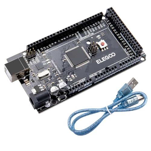 ELEGOO Mega-R3 Mikrocontroller mit USB Kabel Kompatibel mit Arduino IDE in Schwarz von ELEGOO