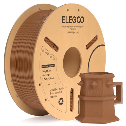 ELEGOO PLA+ Filament 1.75mm Braun 1KG, PLA Plus 3D Drucker Filament, Härter und Stärker 3D Druckmaterialien, Maßgenauigkeit +/-0,02mm, Kompatibel mit FDM-Drucker(1KG/Spool, 2.2lbs) von ELEGOO