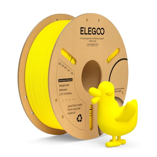 ELEGOO PLA+ Filament 1.75mm Gelb 1KG, PLA Plus 3D Drucker Filament, Härter und Stärker Filament-3D-Druckmaterialien, Maßgenauigkeit +/-0,02mm, Kompatibel mit den Meisten FDM-Drucker(1KG/Spool, 2.2lbs) von ELEGOO