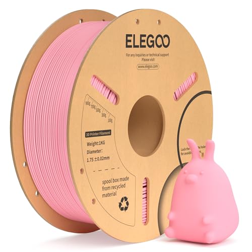 ELEGOO PLA+ Filament 1.75mm Rosa 1KG, PLA Plus 3D Drucker Filament, Härter und Stärker Filament-3D-Druckmaterialien, Maßgenauigkeit +/-0,02mm, Kompatibel mit Meisten FDM-Drucker(1KG/Spool, 2.2lbs) von ELEGOO