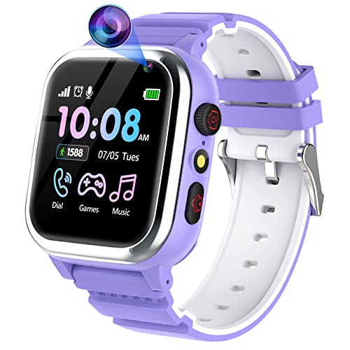 ELEJAFE Smartwatch Kinder Telefon, Kinder Smartwatch mit Anruffunktion 26 Spiele Kinderuhr Armbanduhr Anruf Schrittzähler Musik Wecker Schulmodus Rechner 3-14 Jahre Junge Mädchen Studenten Geschenk von ELEJAFE