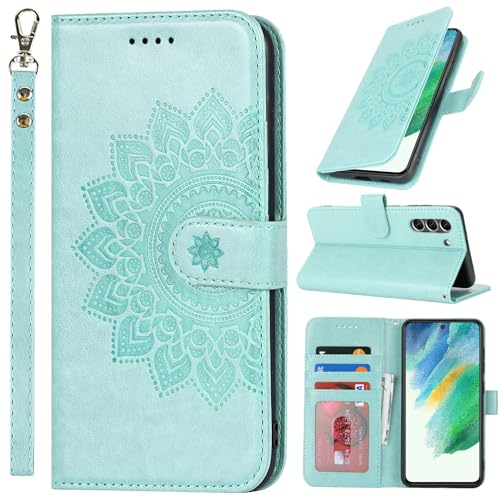 ELTEKER Handyhülle für Samsung Galaxy S21 FE Hülle Klapphülle Lederhülle mit Kartenfach und Ständer,Schutzhülle Handytasche Hülle für Samsung Galaxy S21 FE 5G, Grün ELTEKER Handyhülle für Samsung Galaxy S21 FE Hülle Klapphülle Lederhülle mit Kartenfach und Ständer,Schutzhülle Handytasche Hülle für Samsung Galaxy S21 FE 5G, Grün von ELTEKER