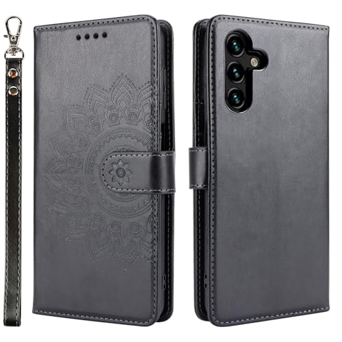 ELTEKER Hülle für Samsung Galaxy A14 Handyhülle,Klapphülle Samsung Galaxy A14 Lederhülle mit Kartenfächer und Standfunktion,Perfekten Schutzhülle Handytasche Hülle für Galaxy A14, Schwarz von ELTEKER