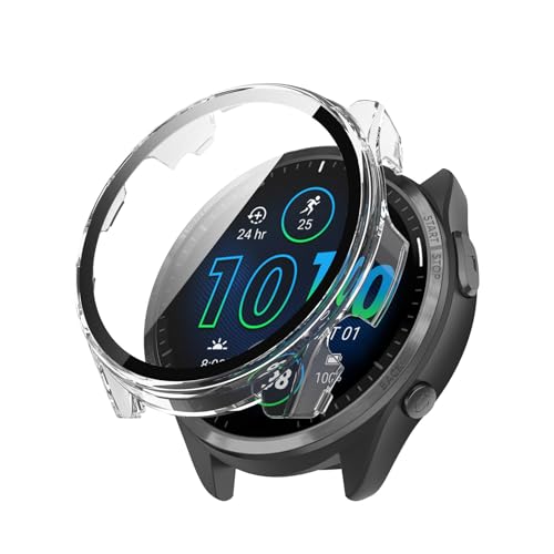 ELYCO Kompatibel mit Garmin Forerunner 965 Hülle, [1 Stück] 360 Grad Rundum Stoßfeste Schutzhülle mit HD Displayschutz, Kratzfeste Hard PC Ultra Dünne Cover [Transparente] von ELYCO