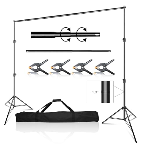 EMART Hintergrund Ständer 3x3m, Professionelles Hintergrundsystem Fotografie Heavy Duty Hintergrundständer Set mit Tragetasche, Foto Hintergrund Ständer für Produktfotografie von EMART