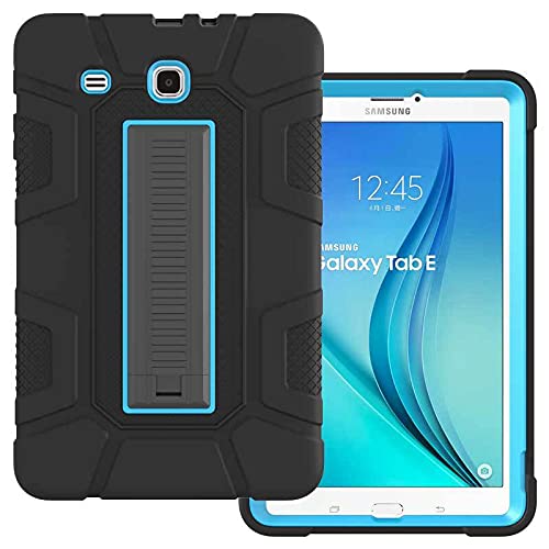 EMFYL 1fortunate Hüllen for Samsung Galaxy Tab E 9,6 T560 T561, Anti-Drop-Silikon PC. Halterung Schutzhülle Back Case for Samsung Galaxy Tab E 9,6 T560 T561 (Farbe : Black+Blue) von EMFYL