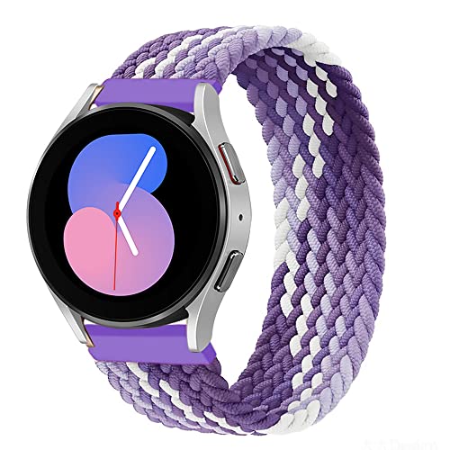 Geflochtenes Solo Loop 20mm Armband Kompatibel für Samsung Galaxy Watch 5/Galaxy Watch 4 40mm 44mm/Galaxy Watch 5 pro 45mm/Galaxy Watch 4 Classic 42mm 46mm/Galaxy Watch 3 Elastisch Sport Nylon band von EMIOBAND