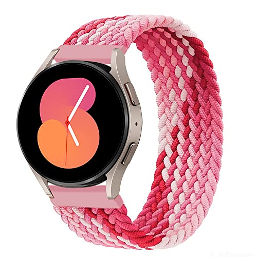 Geflochtenes Solo Loop 20mm Armband Kompatibel für Samsung Galaxy Watch 5/Galaxy Watch 4 40mm 44mm/Galaxy Watch 5 pro 45mm/Galaxy Watch 4 Classic 42mm 46mm/Galaxy Watch 3 Elastisch Sport Nylon band von EMIOBAND