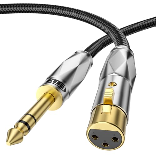 EMK Symmetrisches 6,35 mm auf XLR Kabel,XLR-Stecker auf XLR-Buchse,1/4 Zoll auf XLR Kabel für Mischpulte,Mikrofon,Gitarre,Verstärker,Lautsprecher (1 Meter) von EMK