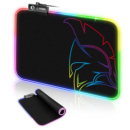 EMPIRE GAMING – Dark Rainbow RGB Mauspad -12 LED-Beleuchtungsmodi – Gaming-Mousepad Lichtstarke Hintergrundbeleuchtung– Wasser- und rutschfestes Gummi–Für PC Spiele, MAC und Laptop-300x230x4mm von EMPIRE GAMING