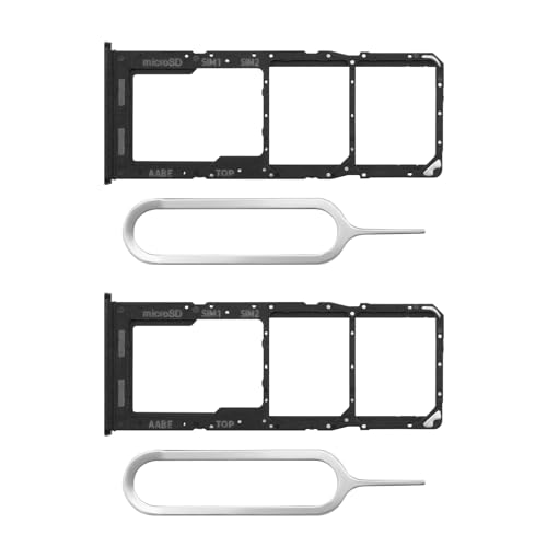 EMSea 2x Dual Sim Karten Slot Tray Holder Micro SD Kartenhalter Ersatz mit SIM Pin Kompatibel mit Samsung Galaxy A12 2020, Schwarz von EMSea