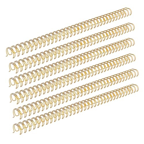 100 Stück Spiralbindespulen, 34 Schlaufen, Teilung 3:1, A4-Papier, Doppeldraht-Binderücken, 120 Blatt Kapazität, 14,3 Mm Durchmesser (Gold) von EMUKOEP