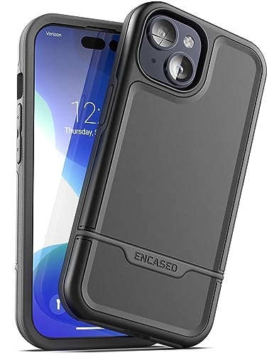 ENCASED Rebel Designed for iPhone 15 Phone Case, Protective Heavy Duty Cover (Black) von ENCASED