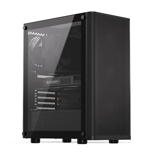 ENDORFY Ventum 200 Air, ATX Gehäuse, 4x 120mm Lüfter enthalten, Seite aus gehärtetem Glas, Frontblende aus Mesh, Breite Kühlkompatibilität, Kompakter Formfaktor, EY2A002 von ENDORFY