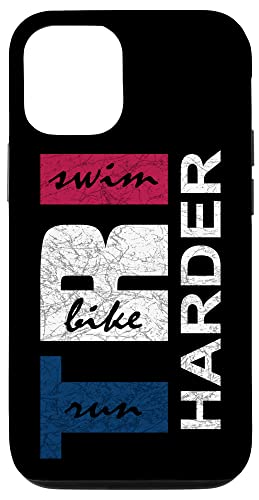 Hülle für iPhone 13 Triathletes TRI HARDER Swim Bike Run Triathlon Inspired von ENDU Designs - Triathlon Inspired Apparel