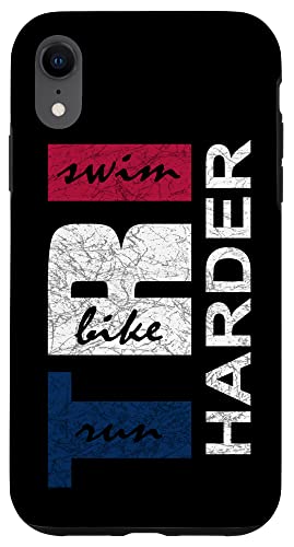 Hülle für iPhone XR Triathletes TRI HARDER Swim Bike Run Triathlon Inspired von ENDU Designs - Triathlon Inspired Apparel