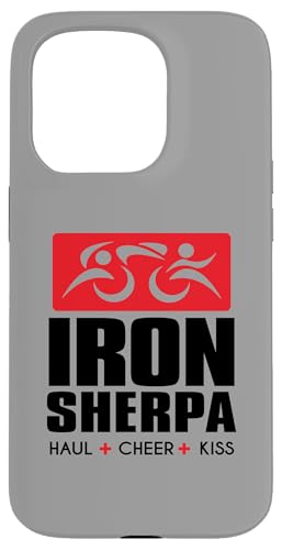 Iron Sherpa Triathlon - Haul Cheer Kiss my Triathlet Hülle für iPhone 15 Pro von ENDU Designs - Triathlon Inspired Apparel