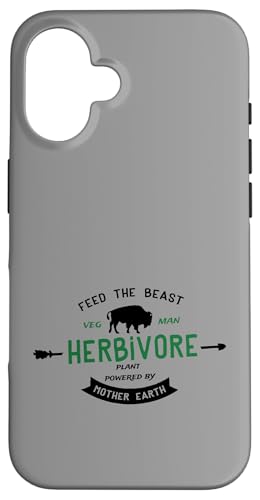 American Bison HERBIVORE. Veganes, pflanzenbasiertes Design Hülle für iPhone 16 von ENDU Designs - Vegan Inspired Apparel