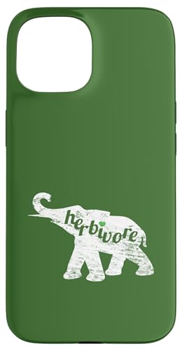 HERBIVORE Elephant Love Pflanzenbasis Go Veg Vegan Inspired Hülle für iPhone 15 von ENDU Designs - Vegan Inspired Apparel