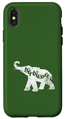 HERBIVORE Elephant Love Pflanzenbasis Go Veg Vegan Inspired Hülle für iPhone X/XS von ENDU Designs - Vegan Inspired Apparel