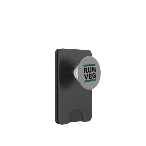 Run Veg – Veganer Marathonläufer, pflanzenbasiertes Design PopSockets PopWallet für MagSafe von ENDU Designs - Vegan Inspired Apparel