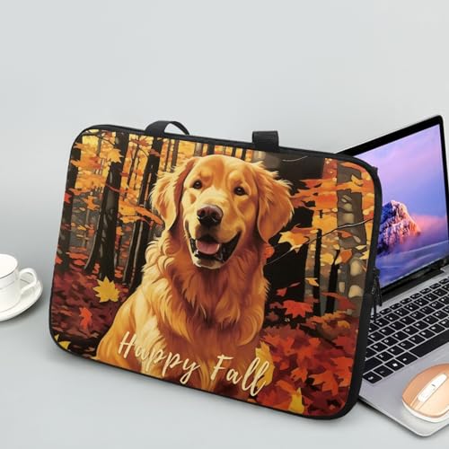 ENEN Laptoptasche 10-17 Zoll, Laptop-Taschen, Retro Hund Druck Laptop Tasche Business Büro Arbeit Computertasche, Schlanke Notebook Tasche für Herren Frauen (15 Zoll,Wald) von ENEN