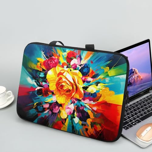 ENEN Laptoptasche 10-17 Zoll Laptop-Taschen, Eelegante Blumen Laptop Tasche Business Büro Arbeit Computertasche, Schlanke Notebook Tasche für Herren Frauen (17 Zoll,Mehrfarbig) von ENEN