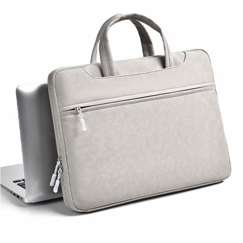 ENEN Laptoptasche 15.6 Zoll, 180° Stilvoll Laptop-Taschen Schultern, Laptop Tasche Business Büro Arbeit Computertasche, Schlanke Notebook Tasche für Herren Frauen (Grau,15.6 Zoll) von ENEN