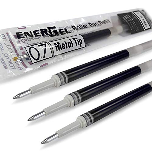 Pentel Ersatz-Tintenpatrone, 4 x 0,7 mm, Metallspitze LR7, Schwarz, passend für Energel Xm, BL77/BL57/BL37 von KARLTUFOU