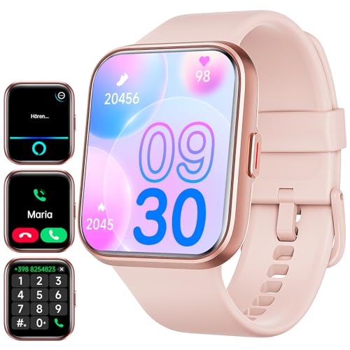 ENOMIR Smartwatch Damen mit Telefonfunktion, schrittzähler Uhr Damen mit großem Farbdisplay, Alexa eingebaute, Pulsmesser, Schlafmonitor, Schrittzähler, Aktivitätstracker kompatibel mit Android/IOS von ENOMIR