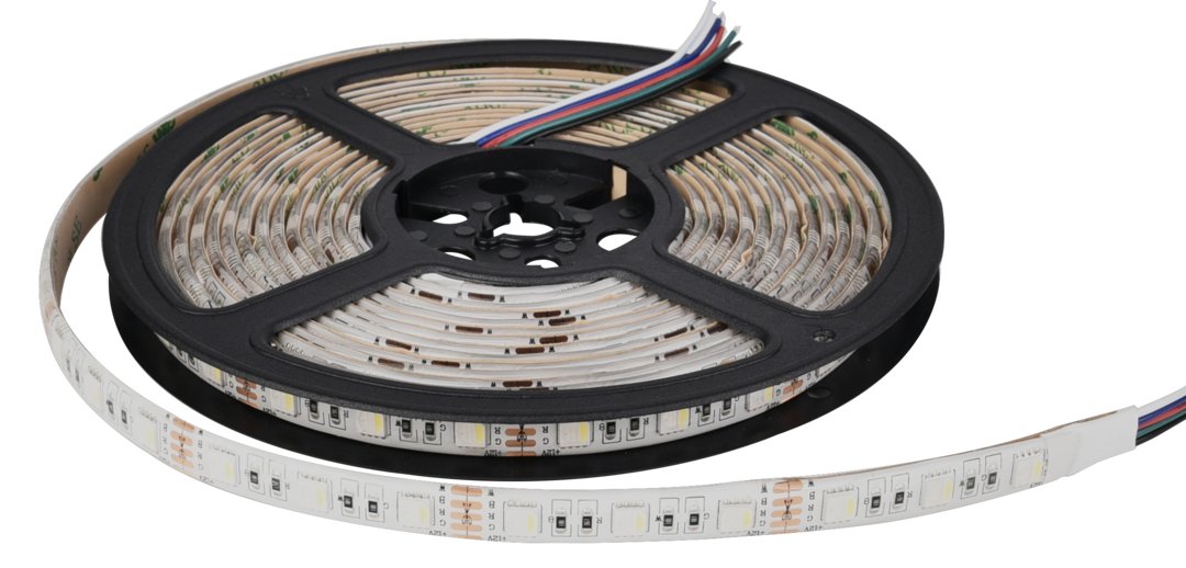 LED-Streifen, RGB und kaltweißes Licht, 5 Meter Länge, IP54, 60LED/m, 12 V, 10 mm von ENOVALITE